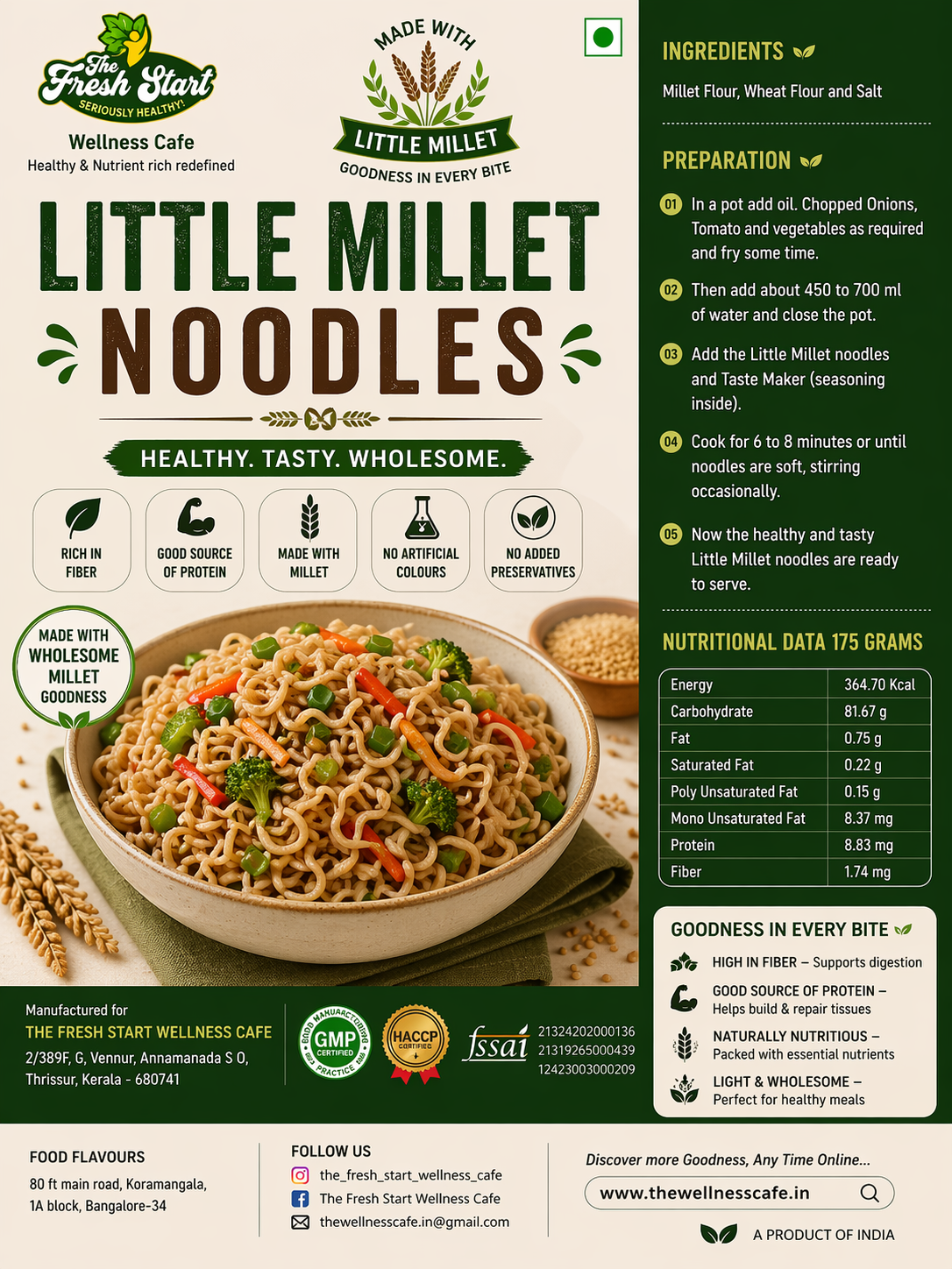 Little Millet Noodles-With Taste Maker combo (175 g x3)