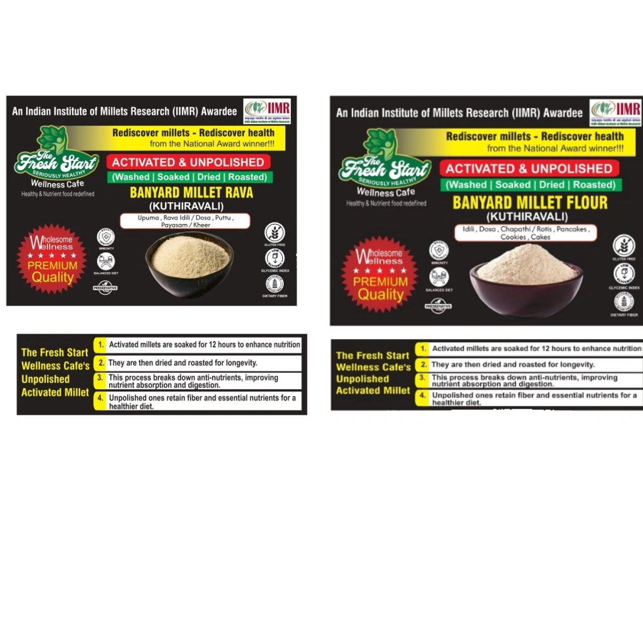Activated 2 combo Barnyard MIllet Rava & Barnyard Millet flour