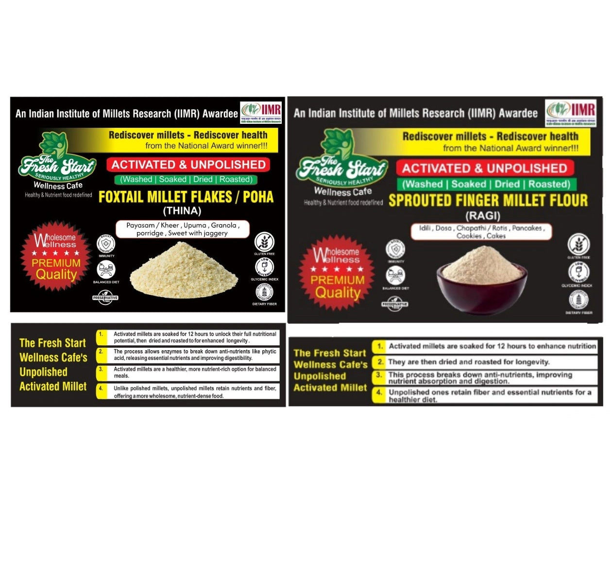Activated 2 combo Foxtail Millet flakes & Sprouted Ragi Millet Flour