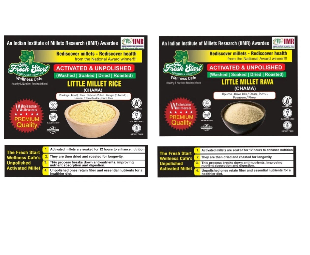 Activated 2 combo Little Millet rice & Little Millet Rava