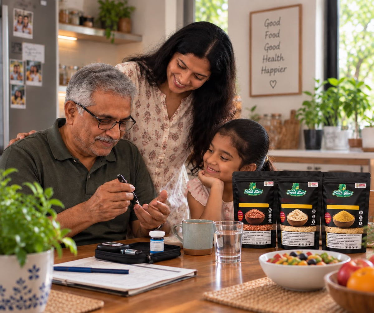Diabetic(Type 1 & Type 2) Warrior 3 Combo Pack of Flakes, Flour, and Rava (400g and 2x200g)(Best for Breakfast,Lunch,Evening snack and Dinner)