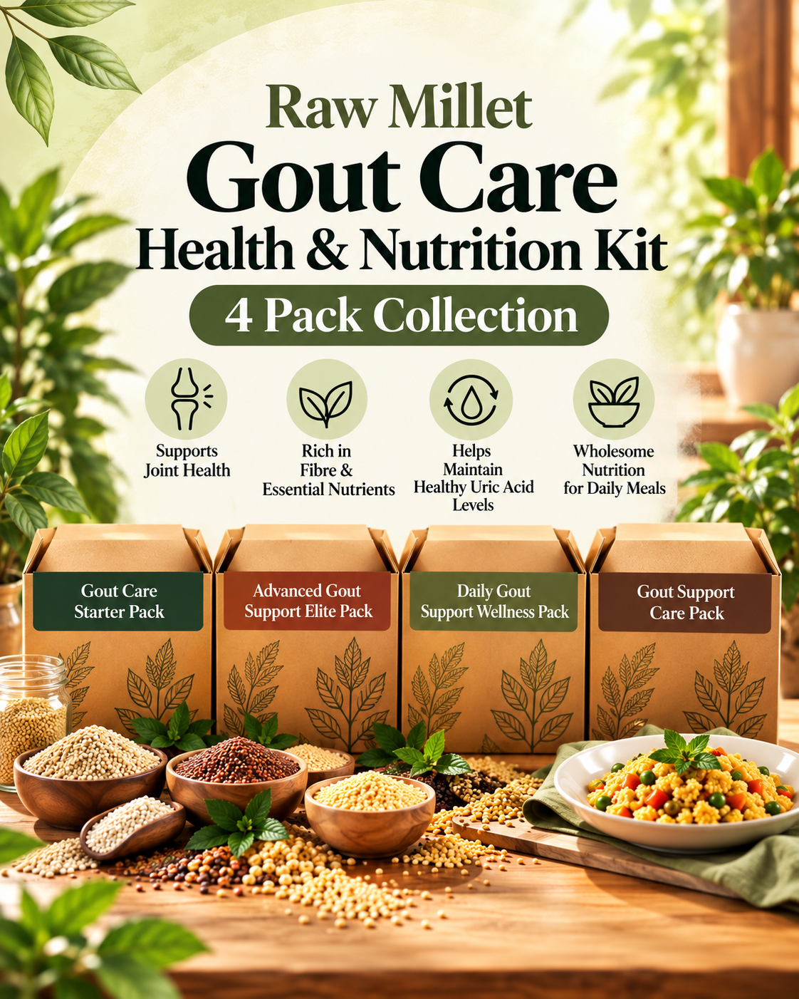 Raw Millet Gout Care Health & Nutrition Kit – 4 Pack Collection