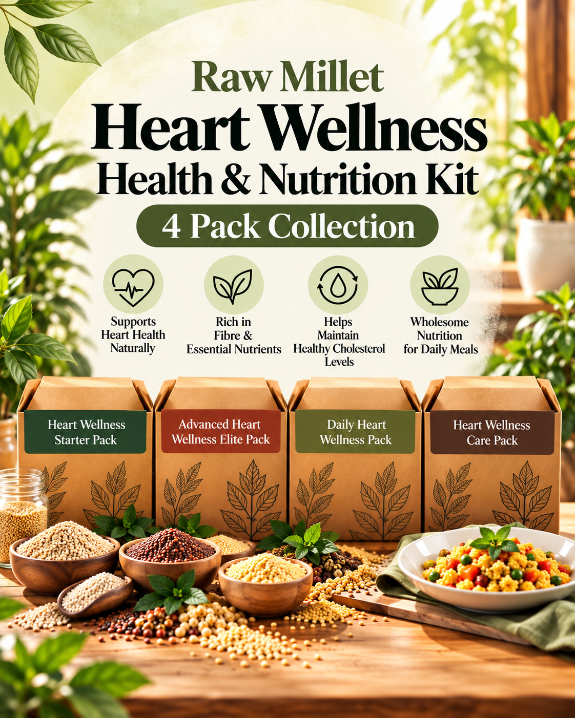 Raw Millet Heart Wellness Health & Nutrition Kit – 4 Pack Collection