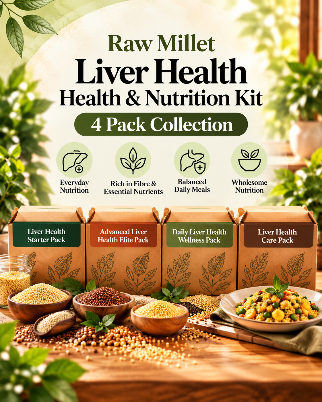 Raw Millet Liver Health Health & Nutrition Kit – 4 Pack Collection