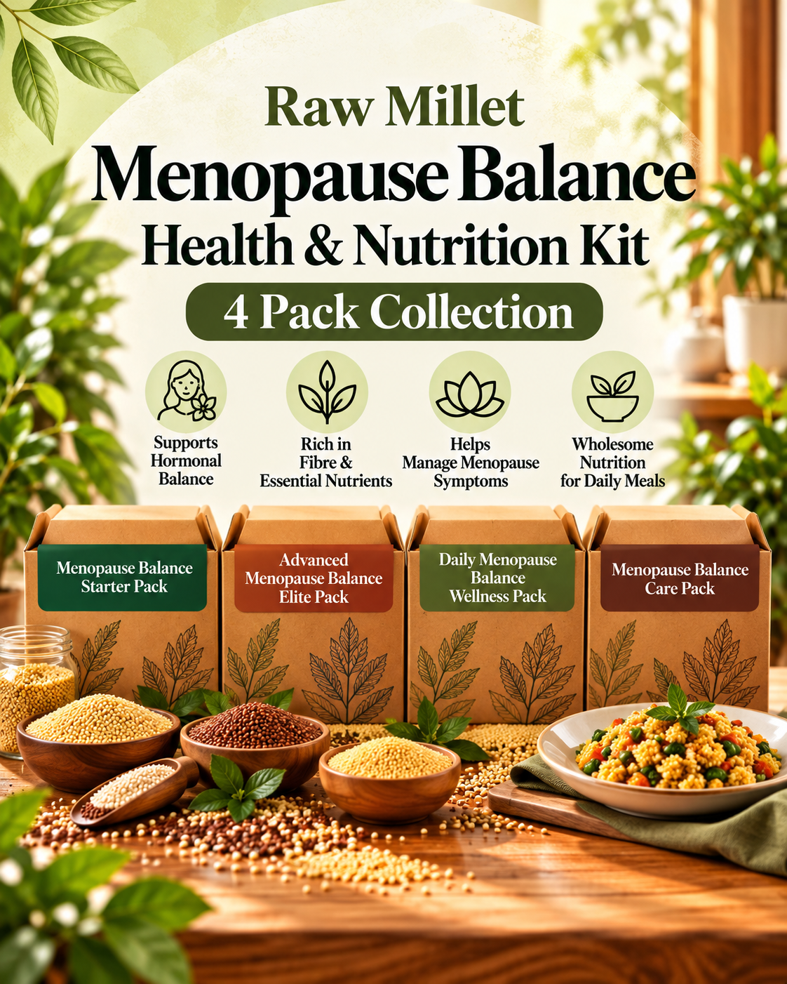Raw Millet Menopause Balance Health & Nutrition Kit – 4 Pack Collection