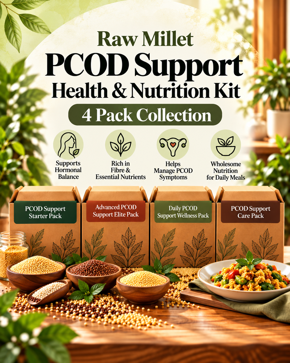 Raw Millet PCOD Support Health & Nutrition Kit – 4 Pack Collection
