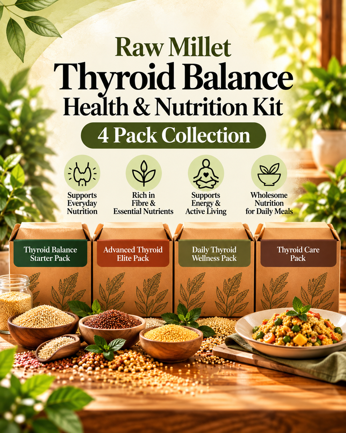 Raw Millet Thyroid Balance Health & Nutrition Kit – 4 Pack Collection