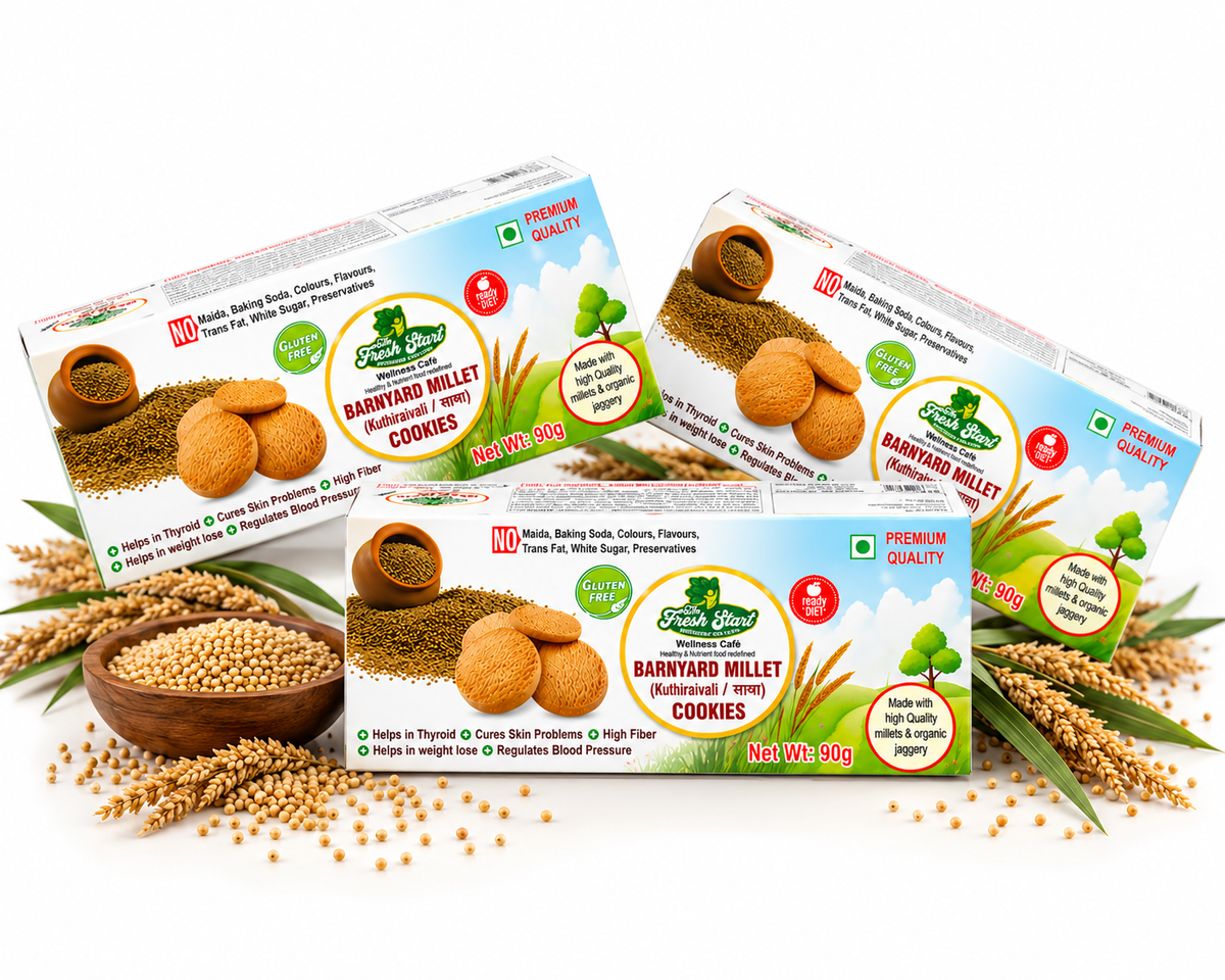 Combo Packets of 3 Barnyard Cookies with organic Jaggery (80g each pack)