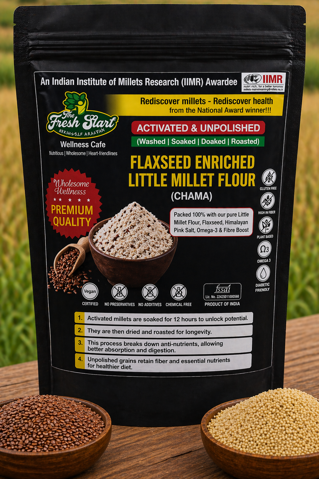 Flax seed Enriched Little Millet Flour