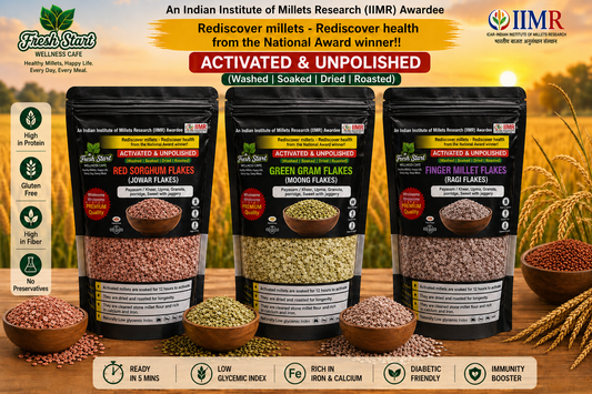 Activate Flakes Combo Pack of 3(400g each)(Green gram flakes,Red Sorghum Flakes,Finger Millet Flakes)
