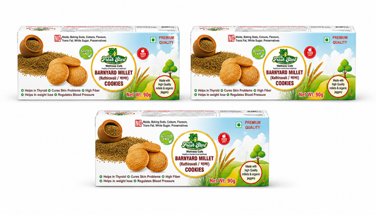 Combo Packets of 3 Barnyard Cookies with organic Jaggery (80g each pack)