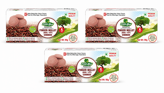 Combo Packets  Of 3 Finger Millet Cookies with organic jaggery (80g Each)