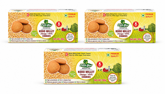 Combo Packets Of 3 Kodo Millet cookies with organic jaggery (80g Each)