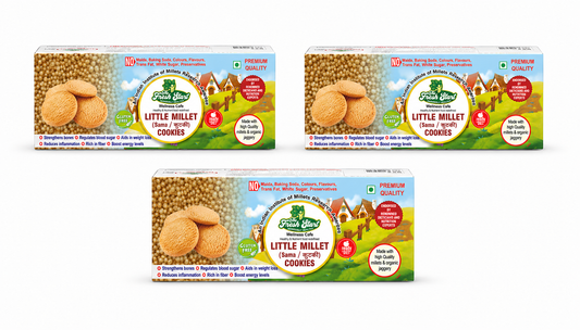 combo packets of 3 Little Millet Cookie Box with organic Jaggery(80g each)