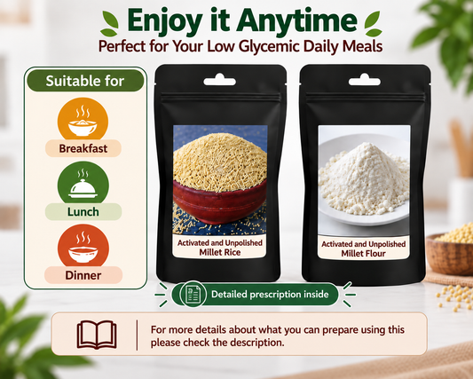Diabetic(Type 1 & Type 2) Warrior 2 Combo Pack of Rice And Flour (250g and 200g)(Best For Breakfast,Lunch,Evening Snack and Dinner)