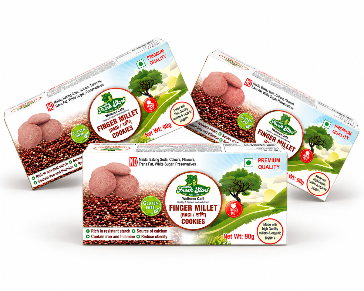 Combo Packets  Of 3 Finger Millet Cookies with organic jaggery (80g Each)