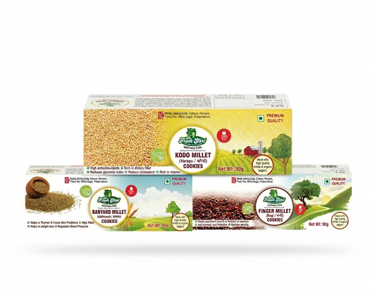 Assorted cookies Box(Kodo Millet+Finger Millet+Barnyard Millet, 80g each)