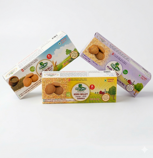 Assorted Cookies Box (Kodo Millet + Barnyard Millet + Pearl Millet, 80g Each)