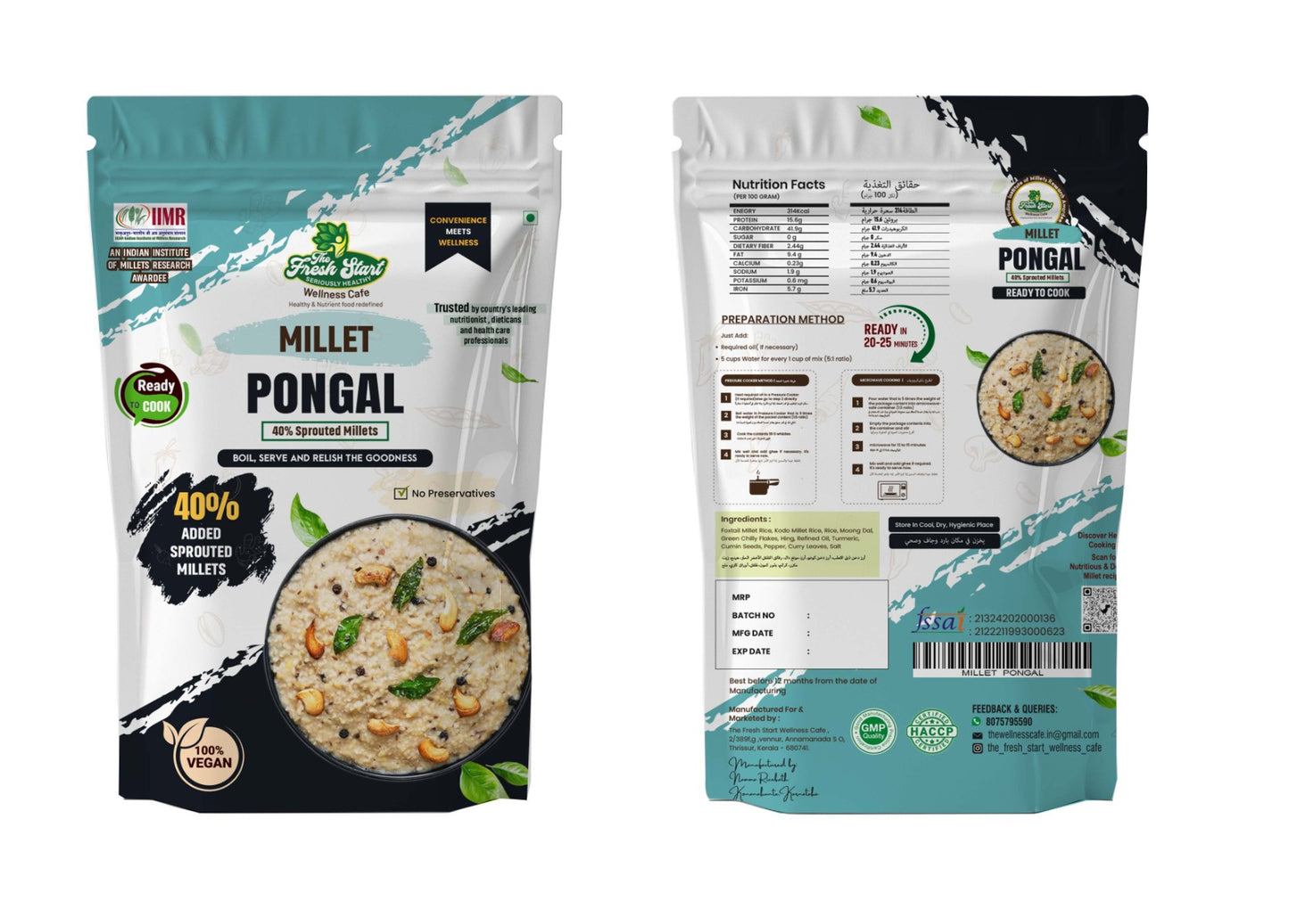 Ready to Cook  Millet Pongal Combo pack of 3  (80gm each)