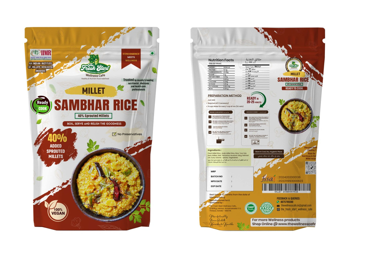 Ready to Cook  Millet Sambar Rice Combo pack of 3  (80gm each)