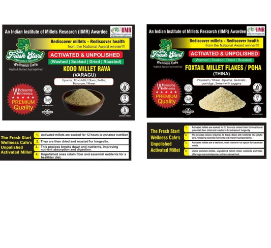 Activated 2 combo Kodo Millet Rava  & Foxtail Millet flakes