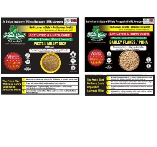 Activated 2 combo Foxtail Millet rice  &  Barley flakes
