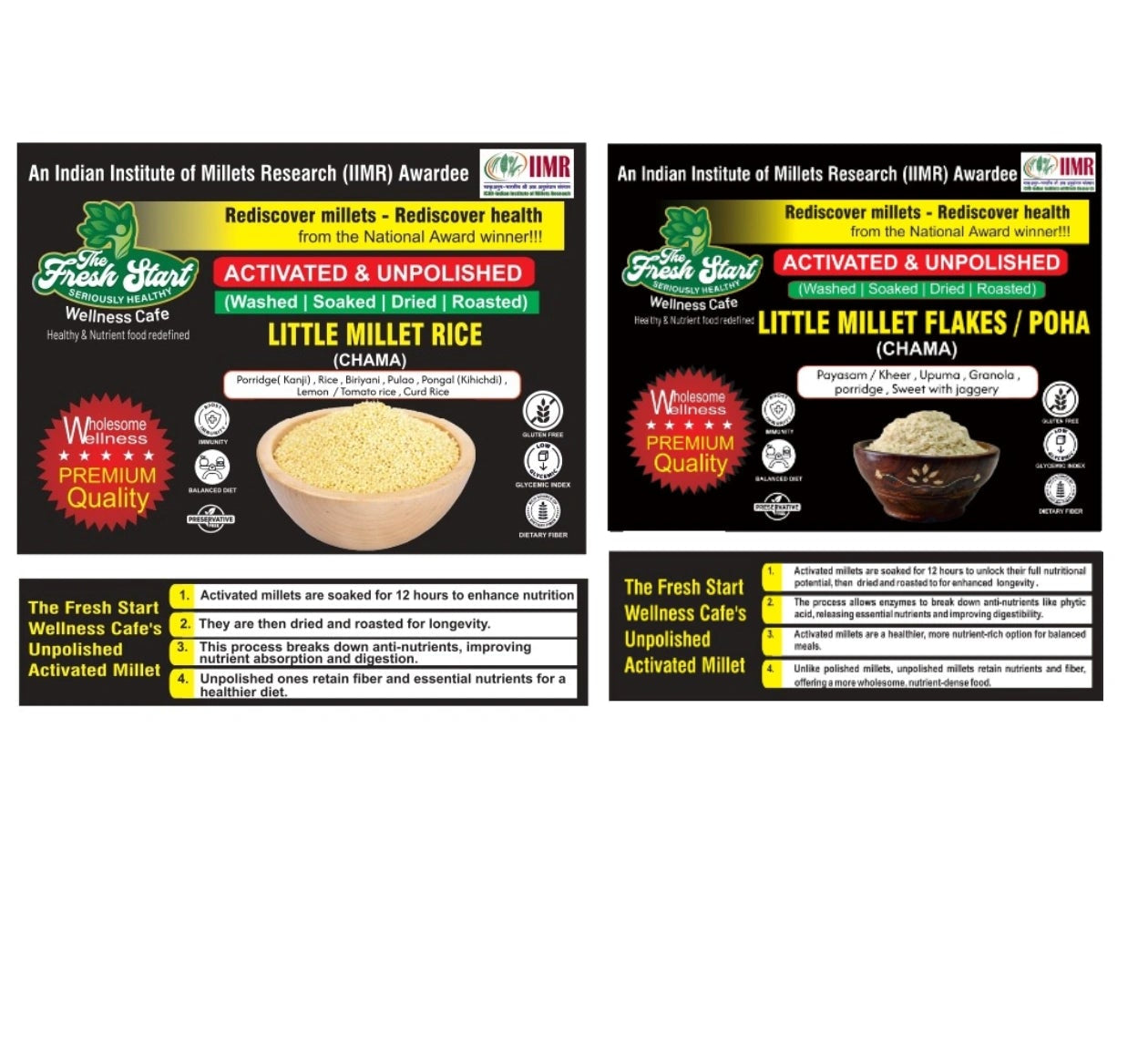 Activated 2 combo Little Millet flakes  & Finger millet (Ragi ) Rice