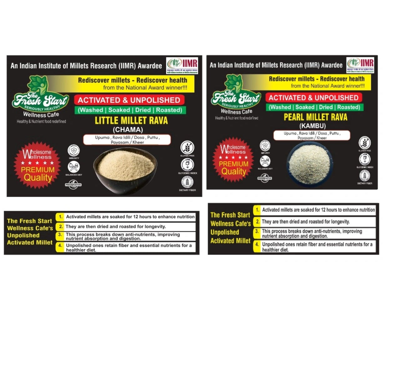 Activated 2 combo Little Millet Rava  & Pearl Rava