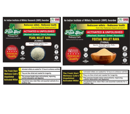 Activated 2 combo Pearl Millet flour & Foxtail Millet Rava