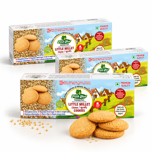 combo packets of 3 Little Millet Cookie Box with organic Jaggery(80g each)