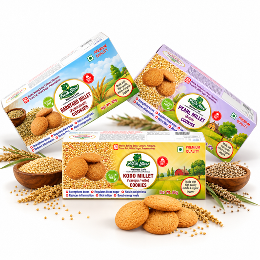 Assorted Cookies Box (Kodo Millet + Barnyard Millet + Pearl Millet, 80g Each)