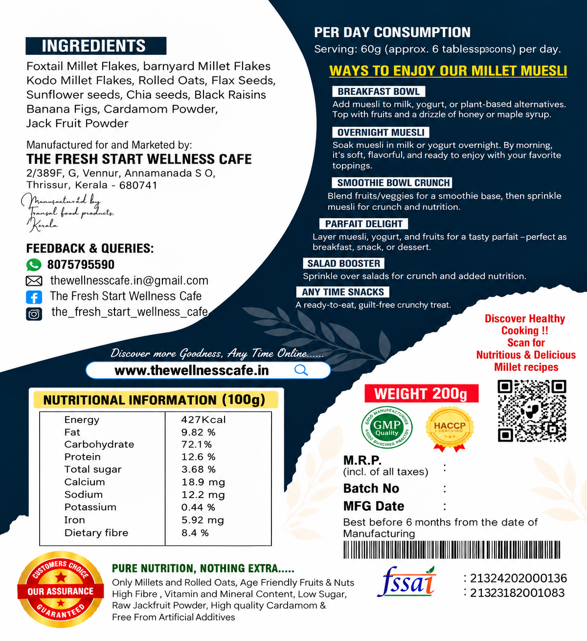 Diabetic Friendly Millet oats meal
