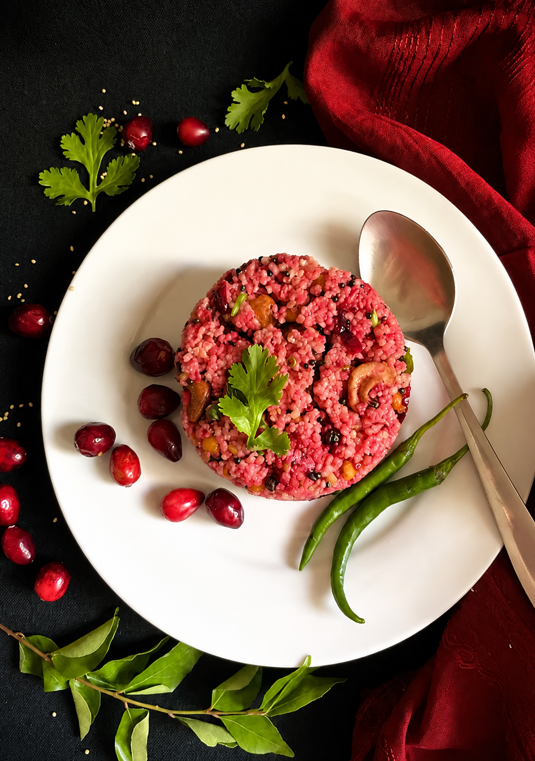 Foxtail Millet Cranberry Rice - South Indian Style 