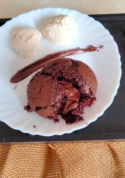 Eggless Ragi flour choco lava cupcake