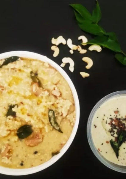 Foxtail Millet Ven Pongal with coconut chutney