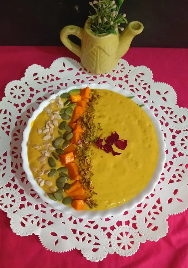 Healthy Mango Oats Dryfruit Smoothie Bowl