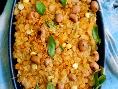 Jowar Poha Chivda Mixture (Zero Oil)