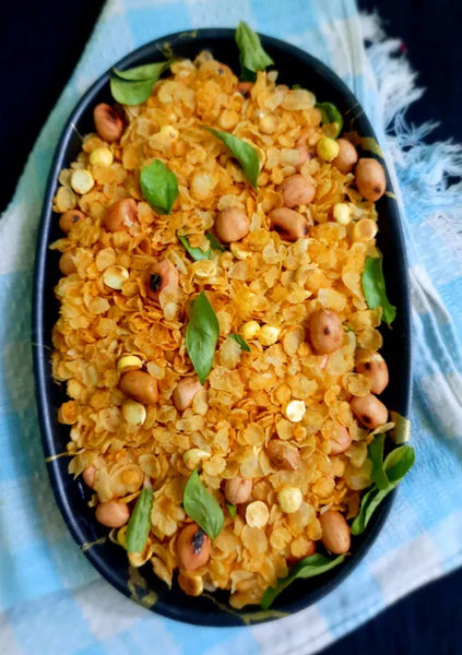 Jowar Poha Chivda Mixture (Zero Oil)