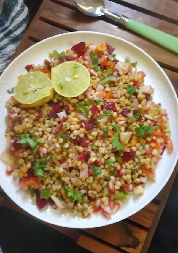 Jowar (sorghum) chaat salad