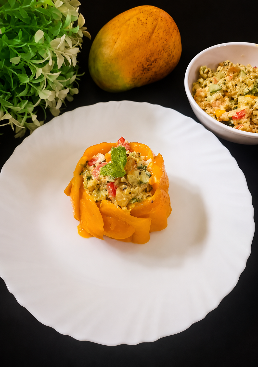 Millet mango chaat bite