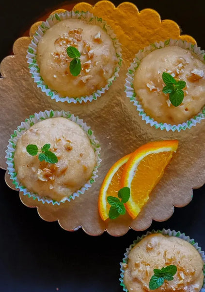 Orange, Walnut & Wheat flakes Muffins