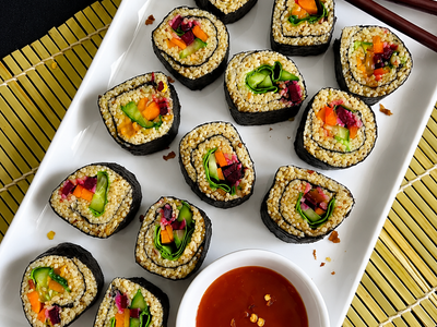 Foxtail Millet Vegetable. Sushi Rolls