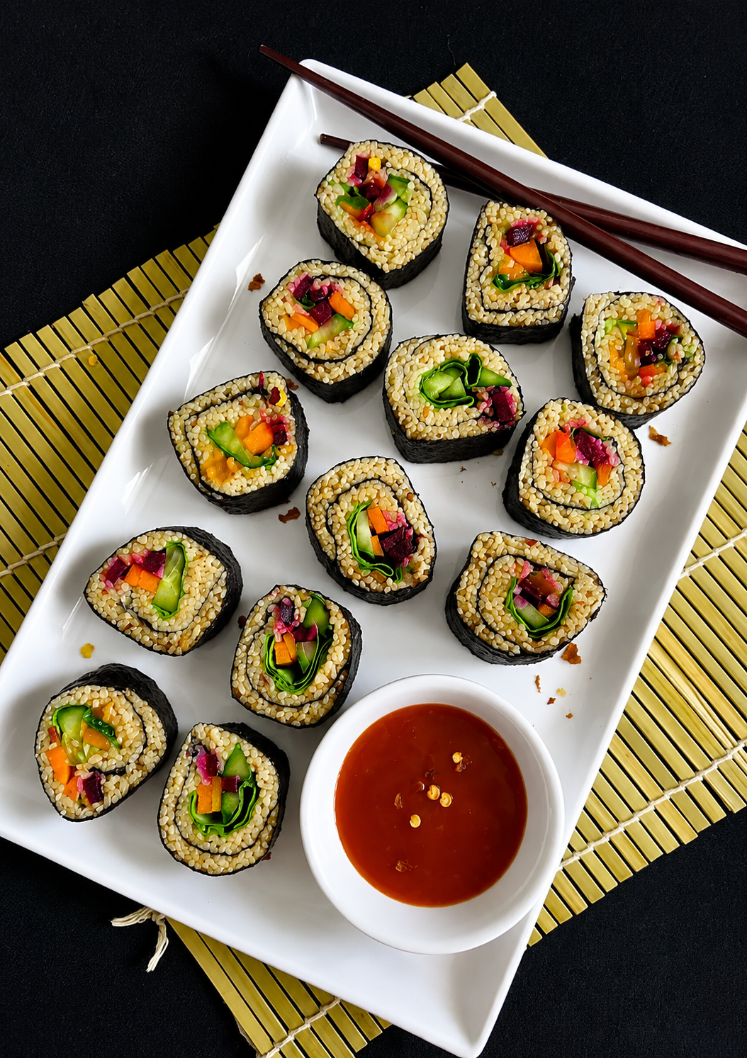 Foxtail Millet Vegetable. Sushi Rolls