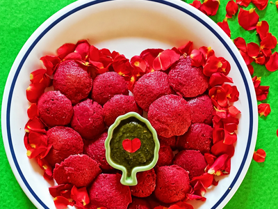  Valentine's Day Special Beetroot and Ragi Mini Idlis 