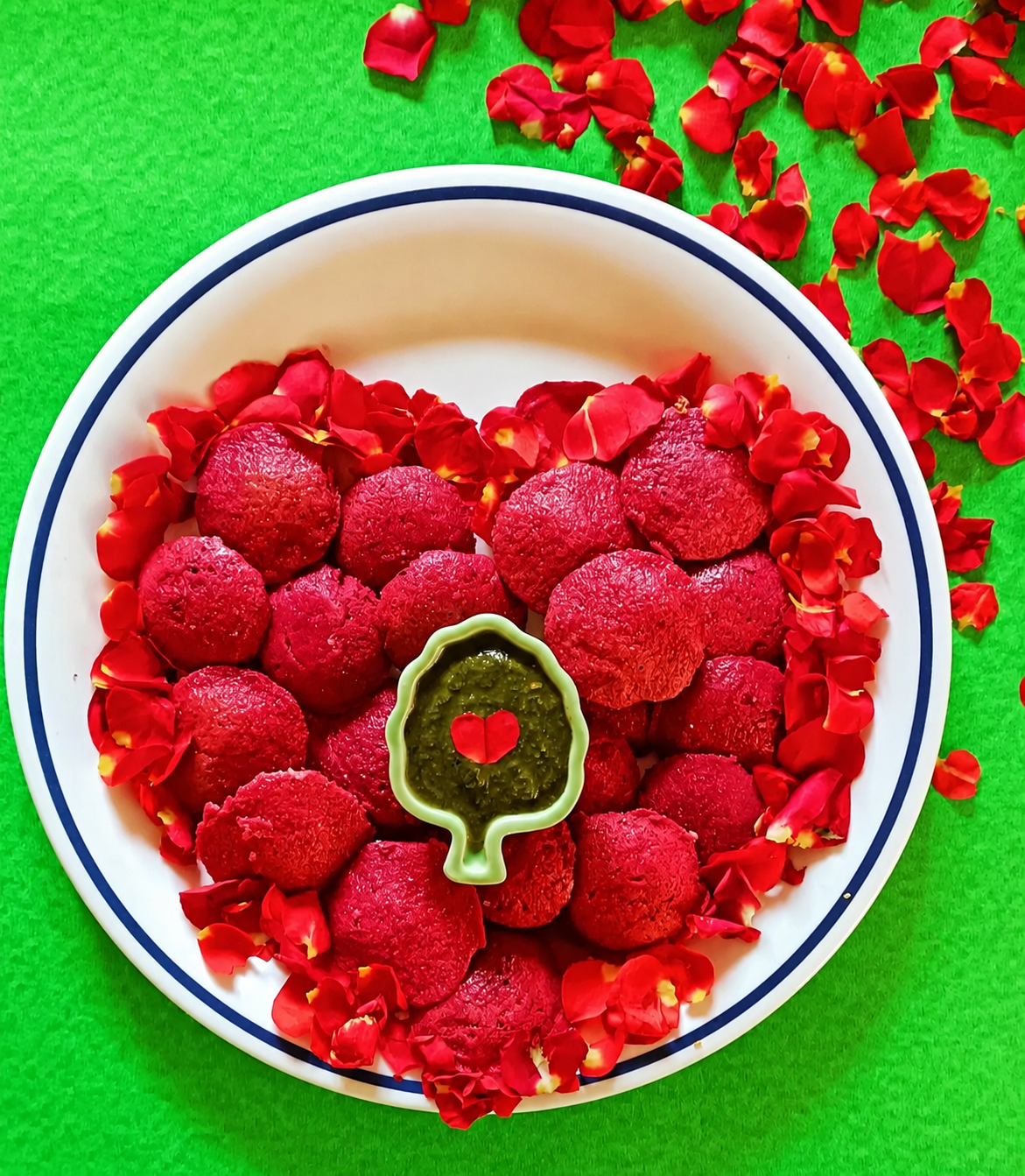  Valentine's Day Special Beetroot and Ragi Mini Idlis 