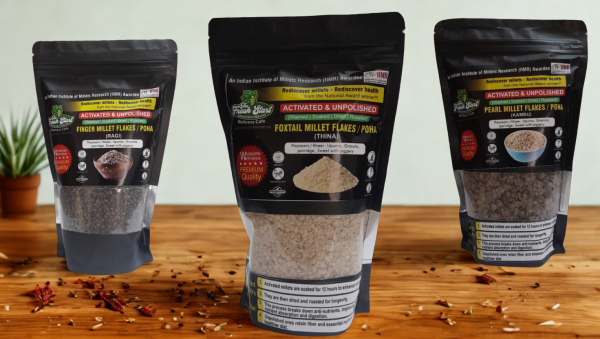 The Fresh Start Wellness Cafe Super Flakes Combo – Pack of 3 (400g each) (Finger Millet Flakes, Foxtail Millet Flakes And Pearl Millet Flakes