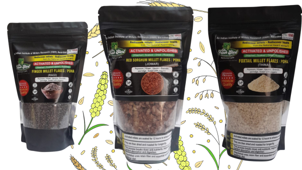 The Fresh Start Wellness Cafe Super Flakes Combo – Pack of 3 (400g each) (Finger Millet Flakes, Foxtail Millet Flakes And Red Sorghum Millet Flakes